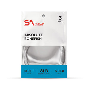 Packaged Scientific Anglers Absolute Bonefish Leaders 3-Pack on a white background.