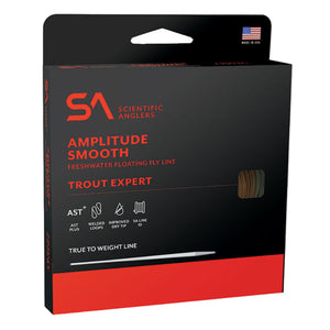 Scientific Anglers Amplitude Smooth Trout Expert Fly Line packaging on a white background.