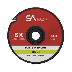 Scientific Anglers Mastery Trout nylon tippet spool on a white background.