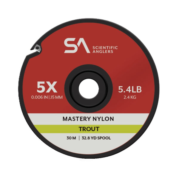 Scientific Anglers Mastery Trout nylon tippet spool on a white background.