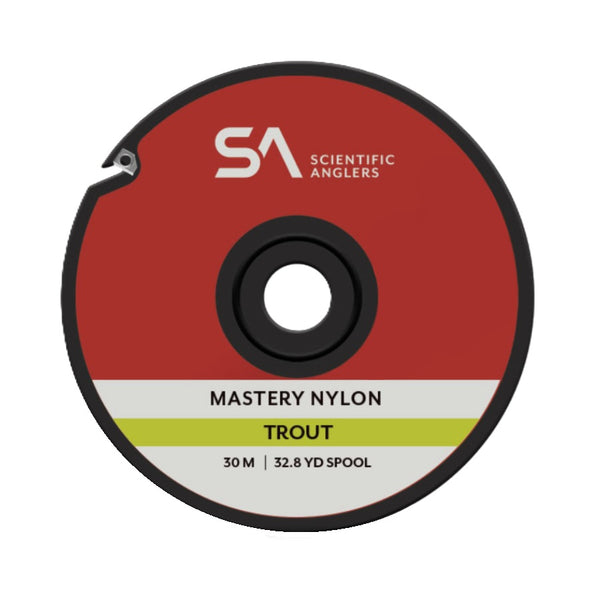 Scientific Anglers Mastery Trout nylon tippet spool on a white background.