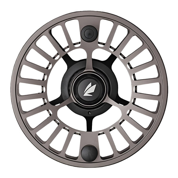 a single spare spool for the sage arbor xl fly fishing reel in the slate color on a white background