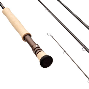 Four sections of the the Sage Arrow Saltwater Fly Fishing Rod arranged diagonally on a white background.