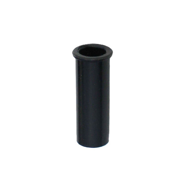 Black cylindrical Sawyer Delrin Standard Oar Lock Bushing on a white background.