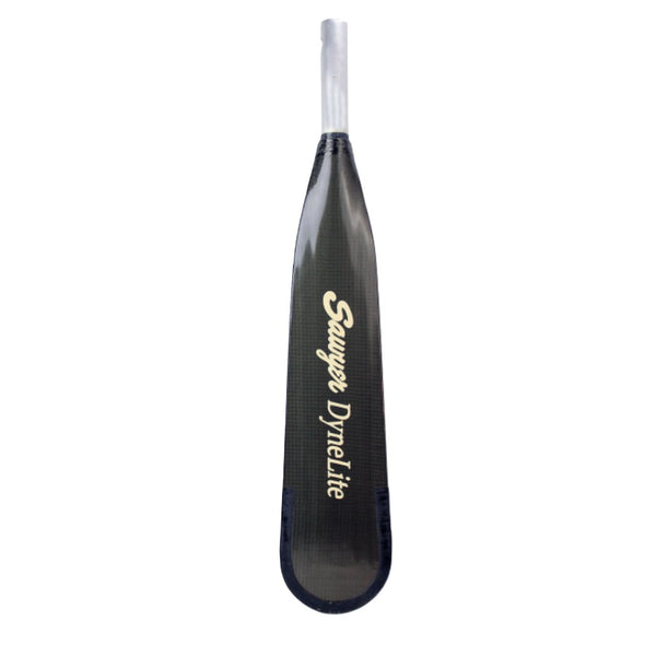 A single black Sawyer DyneLite Wide Oar Blade on a white background.