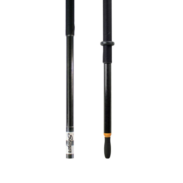 Shaft and handle of the Sawyer Polecat Fiberglass Oar Shaft in black on a white background.