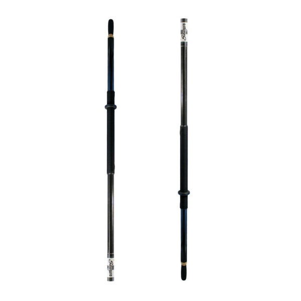 A pair of the Sawyer Polecat Fiberglass Oar Shafts in black on a white background.