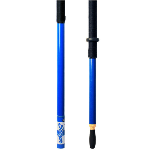 Shaft and handle Sawyer Polecat Fiberglass Oar Shafts in blue on a white background.