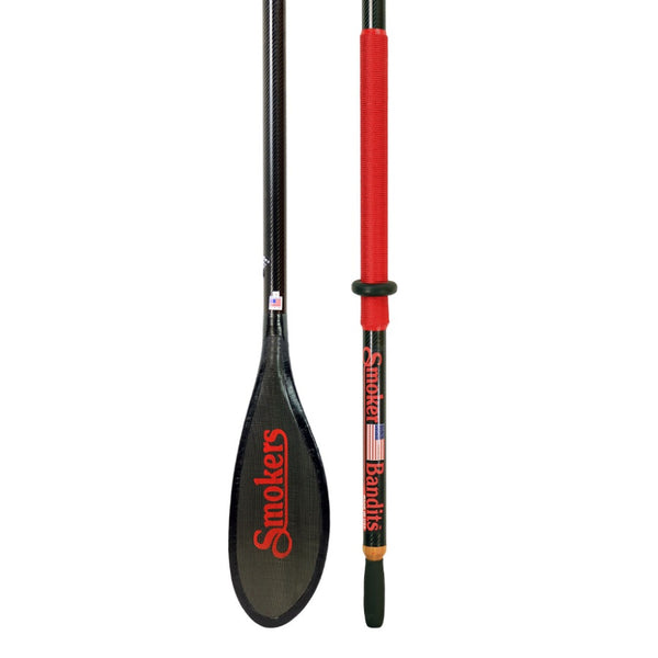 Paddle and handle of the Sawyer Smoker Bandit Oar with Shoal Cut Blade and standard grip, on a white background.