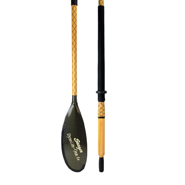 Paddle and handle of the Sawyer Dyno X SquareTop Oar with Shoal Cut Blade and standard grip on a white background.