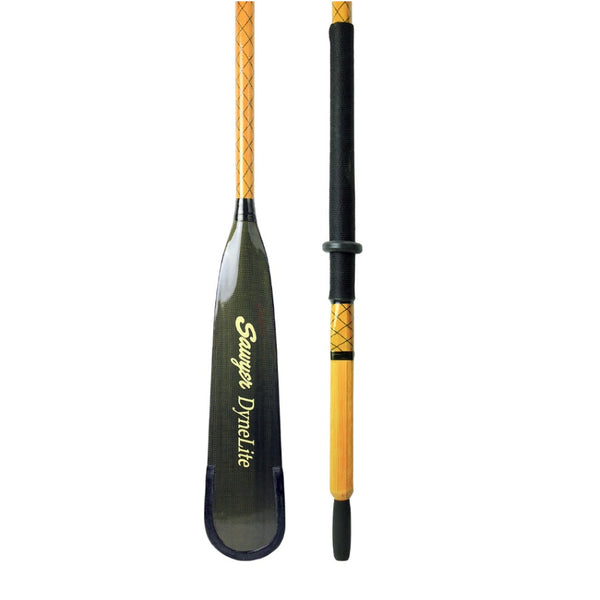 Paddle and handle of the Sawyer Dyno X SquareTop Oar with Wide Blade and standard grip on a white background.