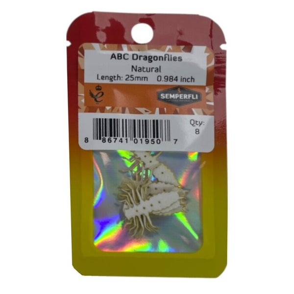 Packaged Semperfli ABC Dragonflly Bodies in natural on a white background.