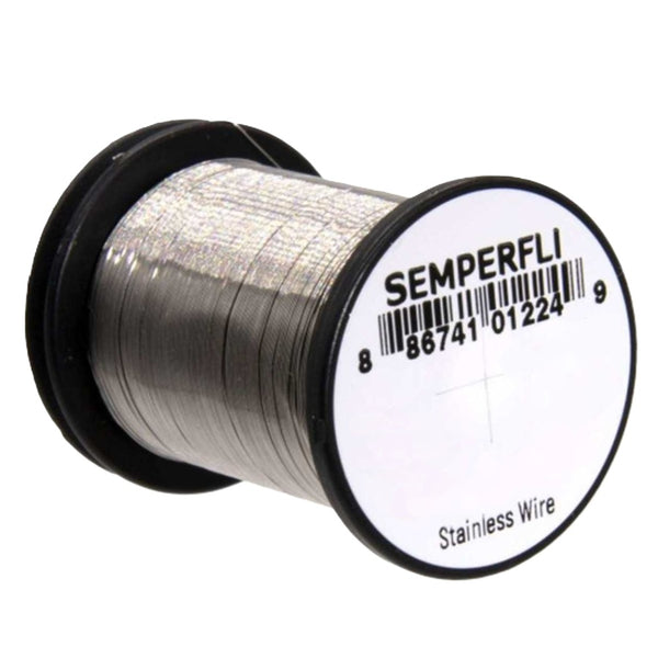 A spool of Semperfli stainless steel Tying Brush Wire on a clean white background.