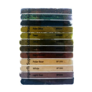 Semperfli Superfine Dubbing dispenser containing 12 colors of fly tying dubbing on a white background.