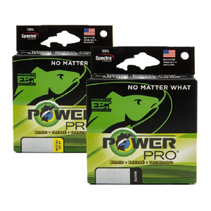 Two boxes of Power Pro Spectra Braid fishing line, shown against a plain white background.