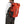 Person in waders wearing the Orange 30-Liter Simms Dry Creek Rolltop Backpack with black straps and Simms Logo on a white background.