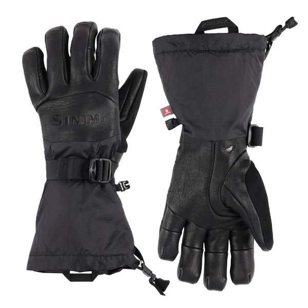Pair of black Simms Guide Insulated gloves on a white background.