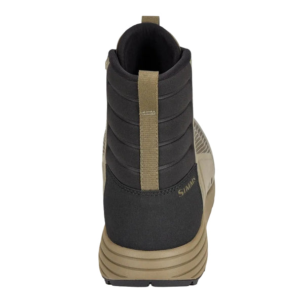 Back view of the Simms Men's Access Wading Boot for fly fishing in dark stone, on a white background.