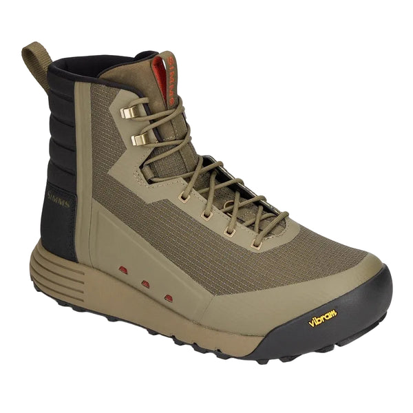 Side view of the Simms Men's Access Wading Boot for fly fishing in dark stone, on a white background.