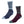Two pairs of Simms women's merino lightweight hiker socks, one pair in blue and the other in dark red and grey, both with striped patterns and mid-calf height.