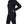 Person wearing the Black Simms Women's Strata 330 Full Zip Fleece Hoody and Pants showing pocket detail on a white background.