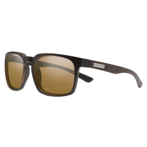 A pair of Suncloud Hundo tortoiseshell-framed polarized sunglasses with brown lenses, on a white background.