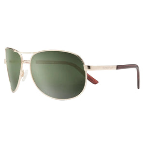 A pair of Suncloud aviator-style sunglasses with a metal frame and grey polarized lenses against a white background.