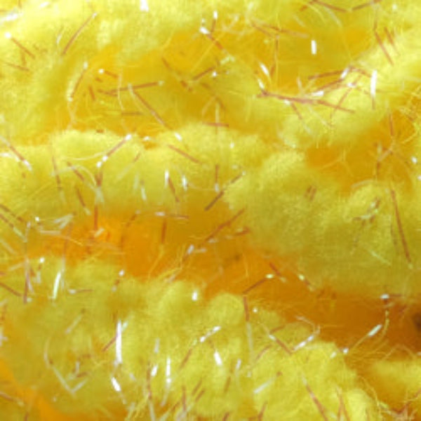 Close up of Textreme Pearl Eggstasy Fly Tying Egg Yarn in fluorescent sunburst.