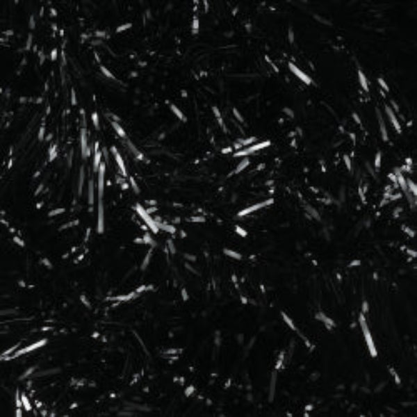 Jet black Textreme T-10 Translucent fly tying chenille close up.