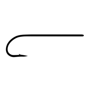 An illustration of a Tiemco TMC-9395 Heavy Streamer Hook with a 4x long shank on a white background.