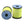 Two spools of UNI Big Fly Chartreuse fly tying thread on a white background.