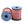 Two spools of pink UNI Big Fly fly tying thread on a white background.