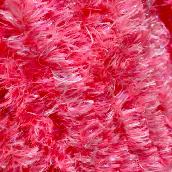 Close up bundle of Upavon Two-Tone Blob Fritz for fly tying in strawberries and cream, showing the chenille's fluffy texture.