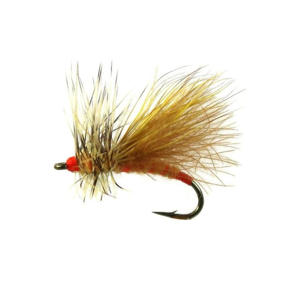 yfg flies pavs salivator dry fly yellow sally colors side view on white background