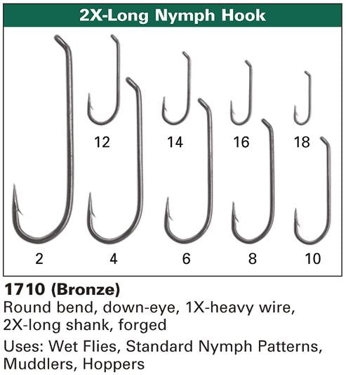 Daiichi 1710 - Standard Nymph Hook - 2X Long