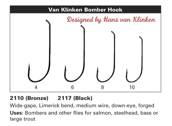 Daiichi 2117 - Black Van Klinken Bomber Hook | Salmon Fly Tying