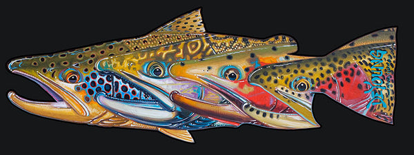 Deyoung Fab Four Trout Decal