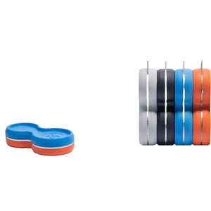 A group of colorful Backcountry Labs Duo Magnetic Fly Holders over a white background.