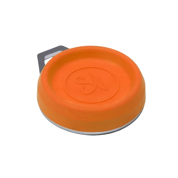 An orange Backcountry Labs Solo Magnetic Fly Holder over a white background.