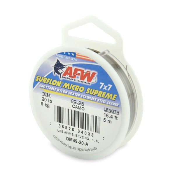 AFW Surflon Micro Supreme Camo Nylon Coated Fishing Wire – Fish Tales Fly  Shop