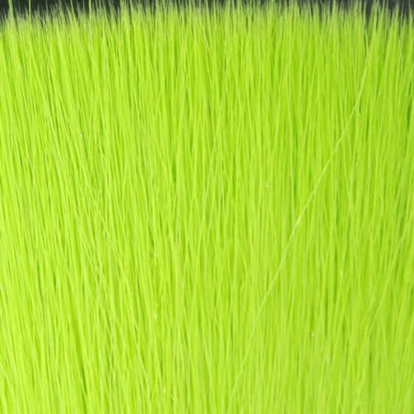 Close-up of chartreuse Fly Men Fish Skull Faux Bucktail synthetic fly tying material.