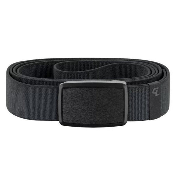 A single deep stone grey groove life low profile belt with a gunmetal greay buckle on a white background.