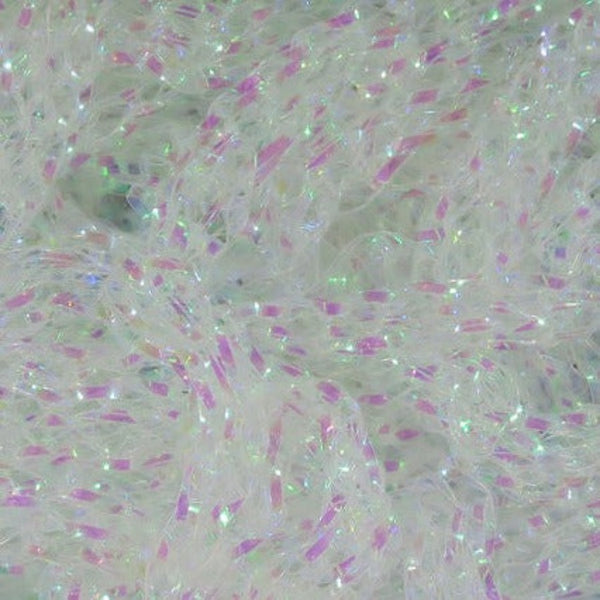 Close up of pearl Hareline Dyed Pearl Diamond Braid. 