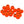 A large group of orange cyclops tungsten beads for fly tying on a white background.
