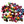 A large group of multicolored cyclops tungsten beads for fly tying on a white background.