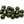 A large group of metallic olive cyclops tungsten beads for fly tying on a white background.