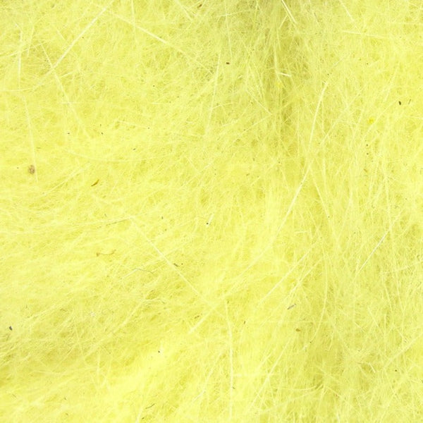 close up loose hareline dubbin rabbit hair dubbing pale yellow