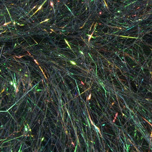 A close-up image bronze peacock Hareline Ripple Ice Hair for fly tying, showing the long, characteristically crinkled strands.