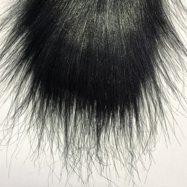 Black H2O Premium Craft Fur for use in fly tying on a white background.