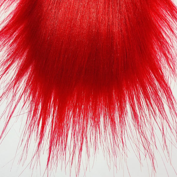 Red H2O Premium Craft Fur for use in fly tying on a white background.